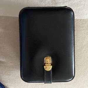 Wolf Design Leather Travel Jewelry Box Case